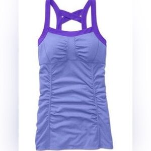 Athleta Scrunch Cami Womens Medium Tank Top Yoga Gym Purple Supplex
